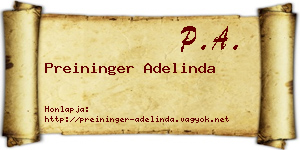 Preininger Adelinda névjegykártya